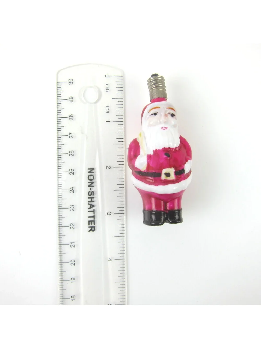 Vintage Santa Claus Christmas Milk Glass Light Bulb C6 Figural Toy Sack Japan